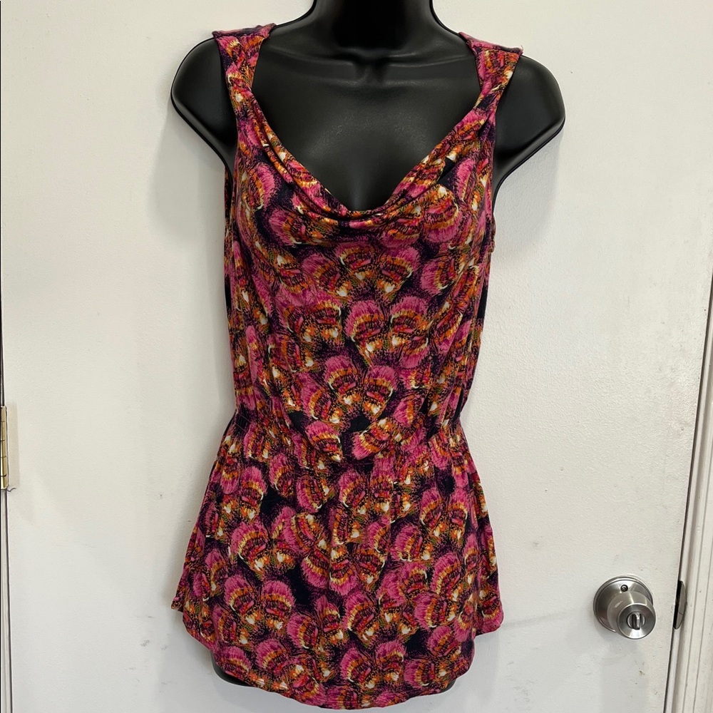 Vibrant Pink Patterned Women's Top